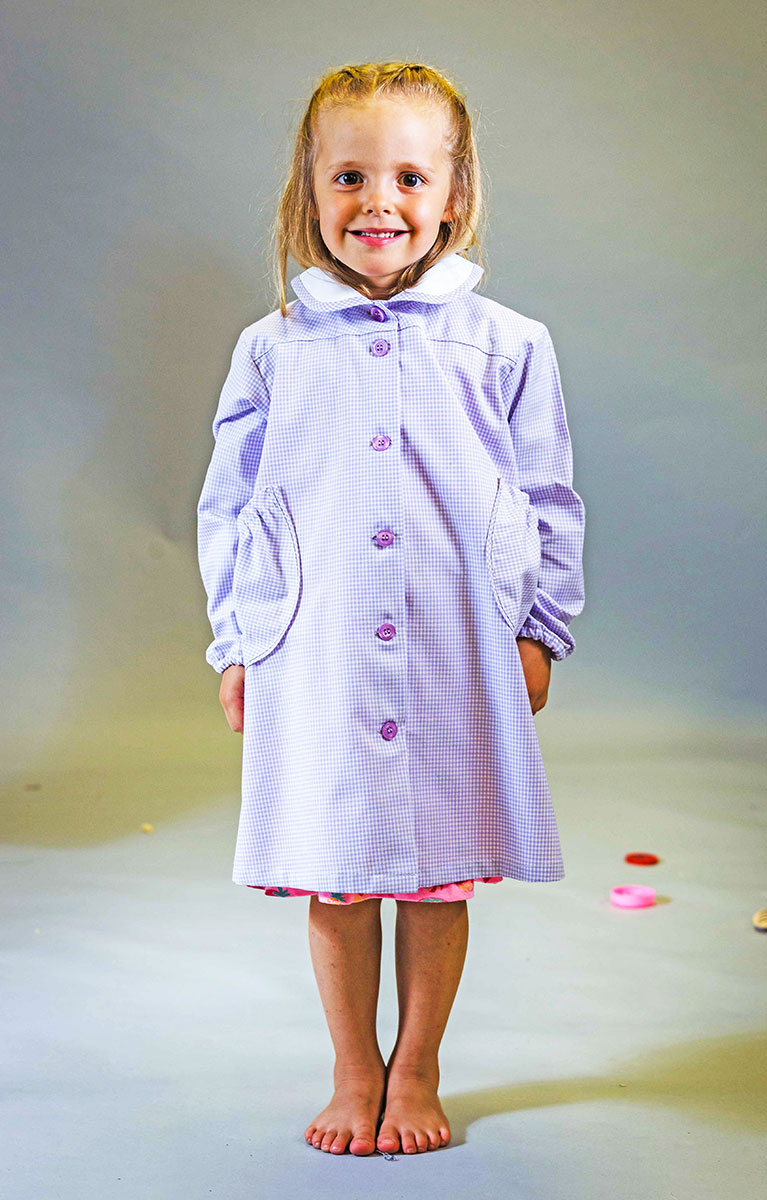 Grembiule Scuola Materna Bambina - TRILLY Blu, Rosa, Rosso, Lilla