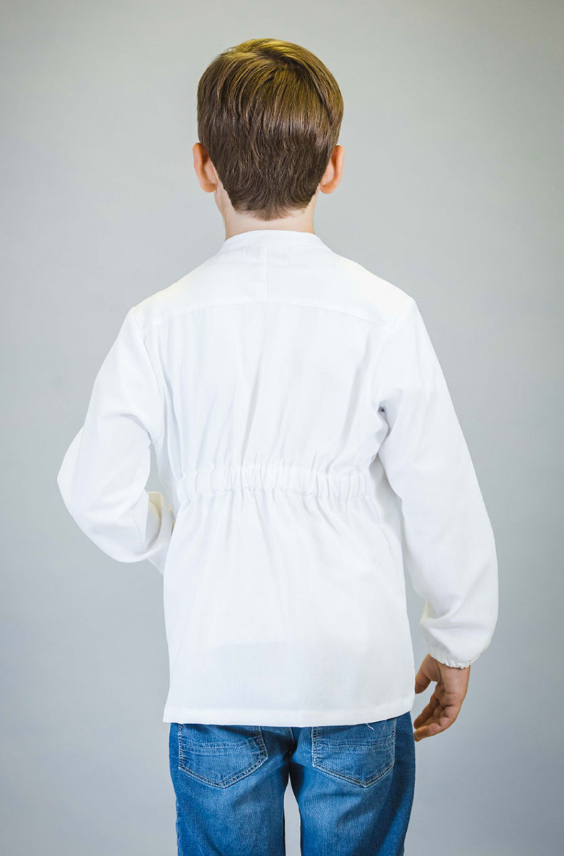 Sign Schürze 'Scuola Elementare' Für Kinder - Weiß, Größe 8 Jahre/128 Cm, Mit Reißverschluss & Taschen